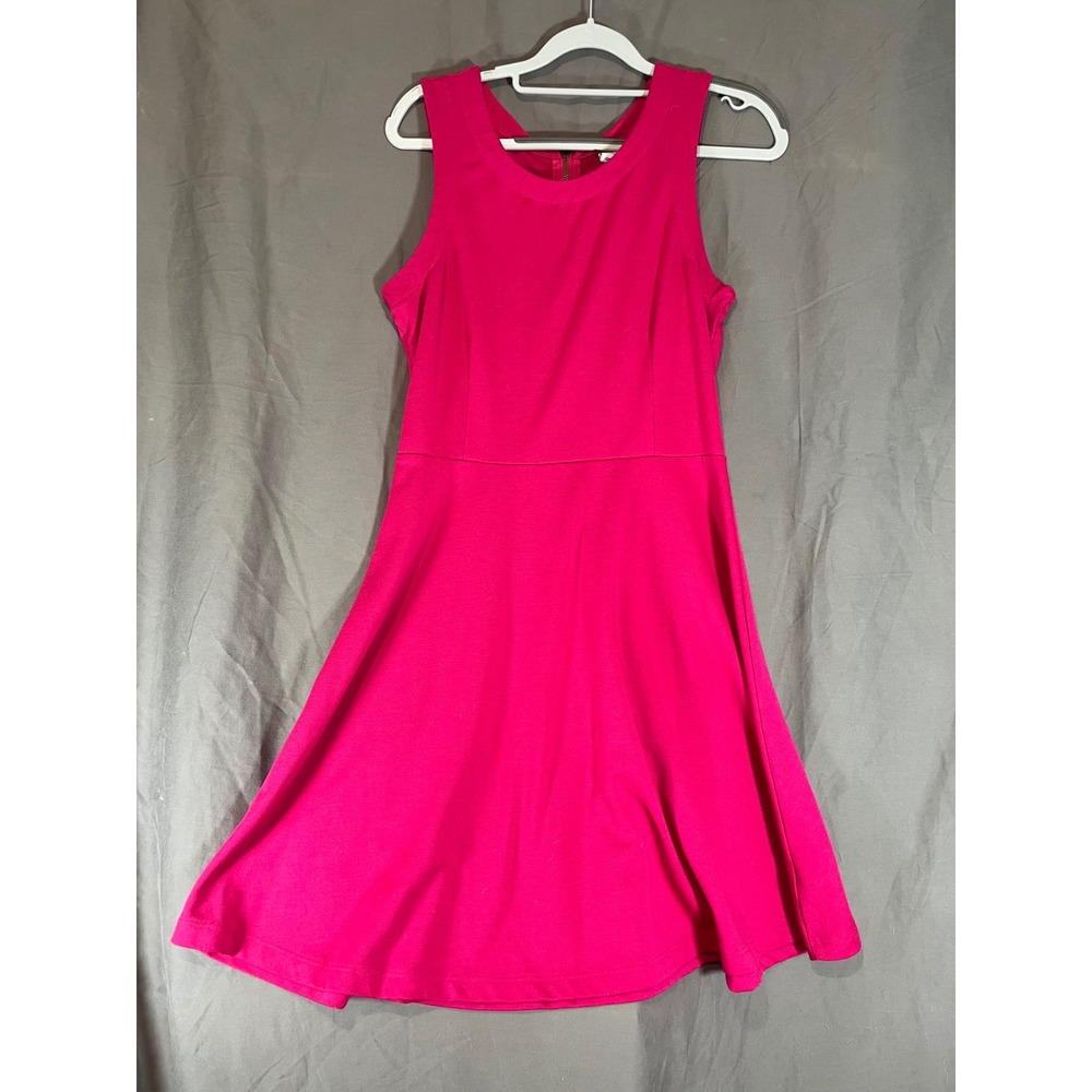 Old Navy Womens Pink Sleeveless Fit and‎ Flare Skater Dress Gold Zipper Medium